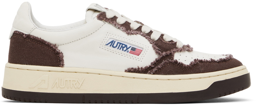 AUTRY White & Brown Medalist Low Sneakers Autry