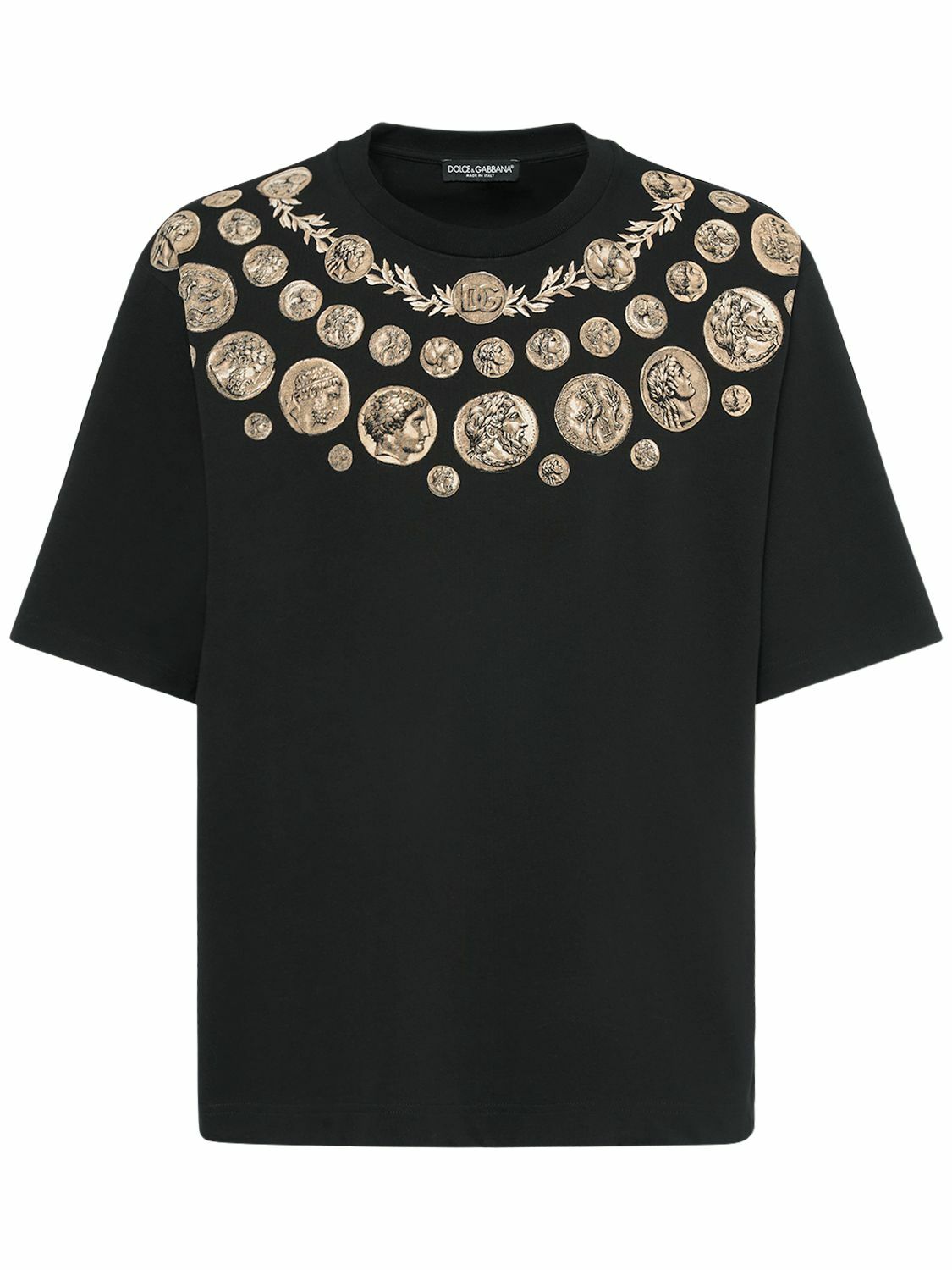 DOLCE & GABBANA - Ancient Coins Printed Waxed T-shirt Dolce & Gabbana