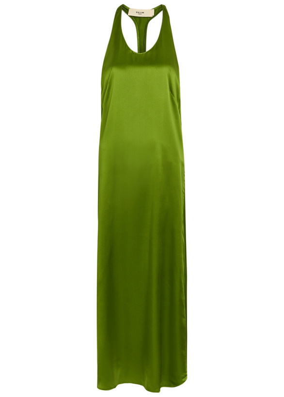 Photo: Skiim Racer-back Silk Maxi Dress Olive
