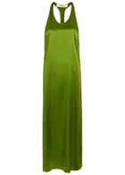 Skiim Racer-back Silk Maxi Dress Olive
