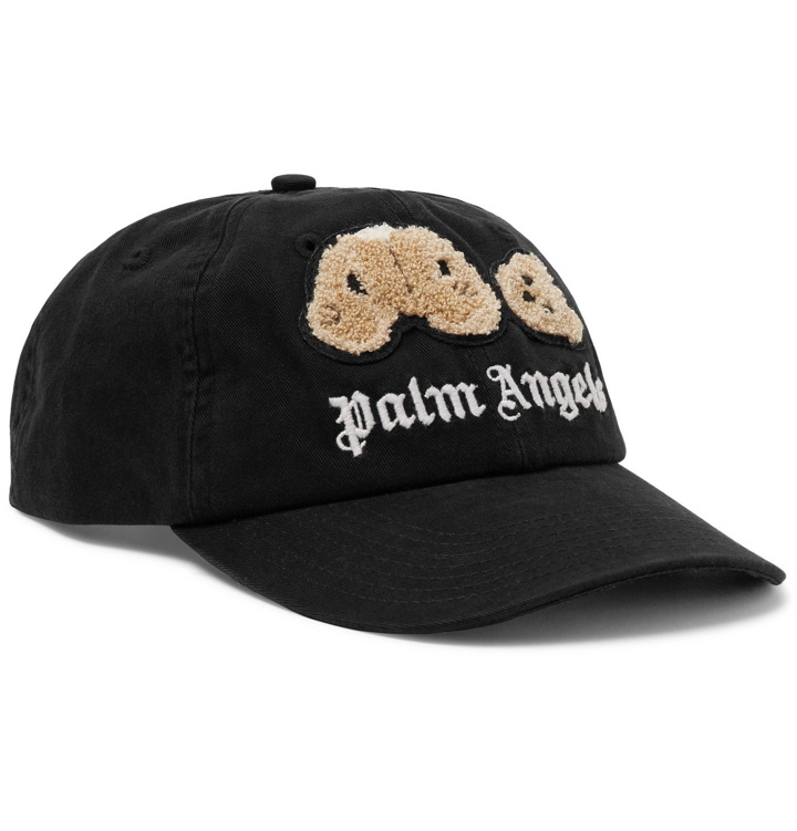 Photo: Palm Angels - Logo-Appliquéd Embroidered Cotton-Twill Baseball Cap - Black