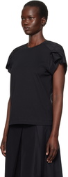 3.1 Phillip Lim Black Cascade Drape Combo T-shirt