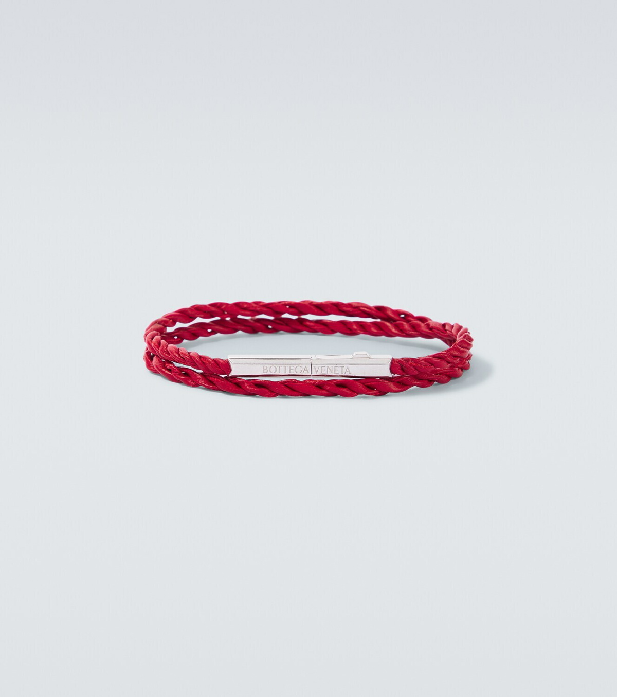Bottega Veneta Knot sterling silver and leather bracelet