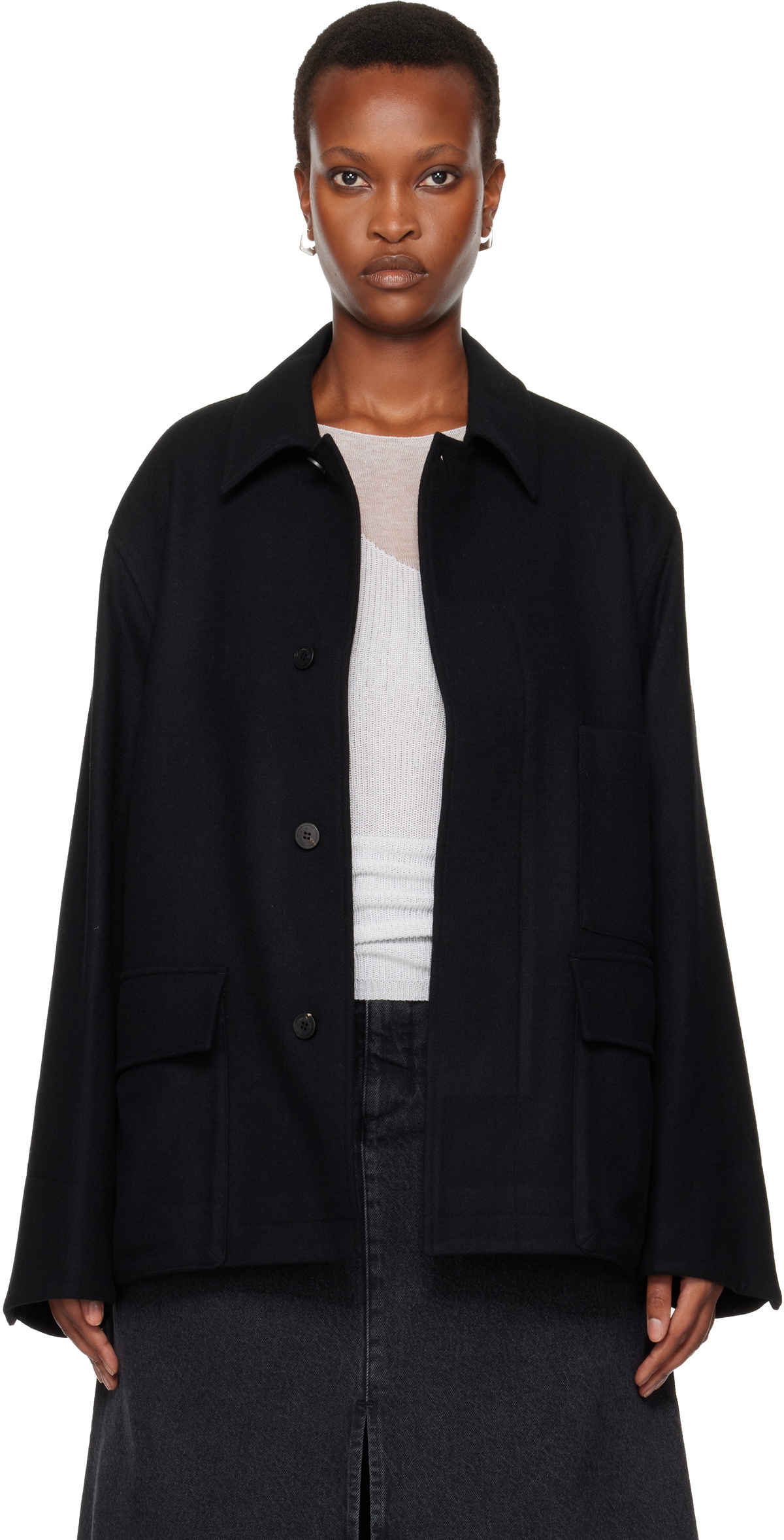 LE17SEPTEMBRE Black Wool Field Jacket