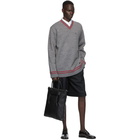 Maison Margiela Black Flannel Pinstripe Shorts