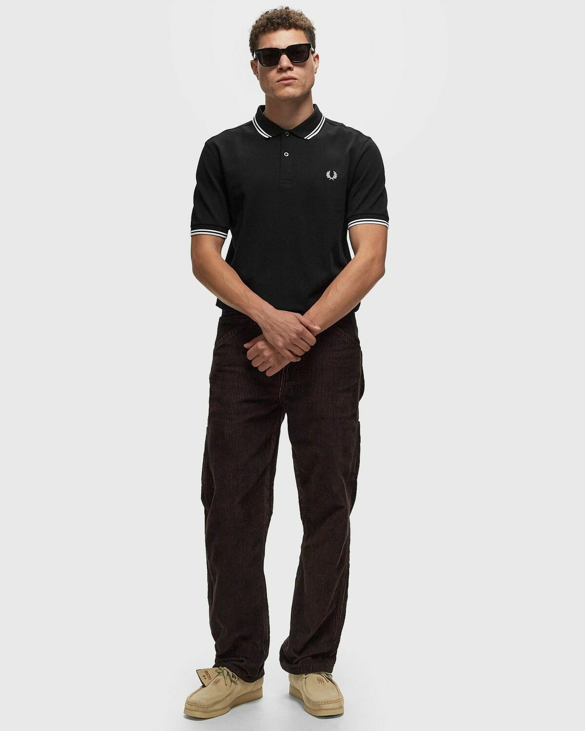 Comme des Garçons Shirt X Fred Perry TEE KNIT Black Mens Polo