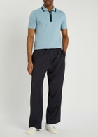 PS Paul Smith Striped-trim Stretch-cotton Polo Shirt Light Blue