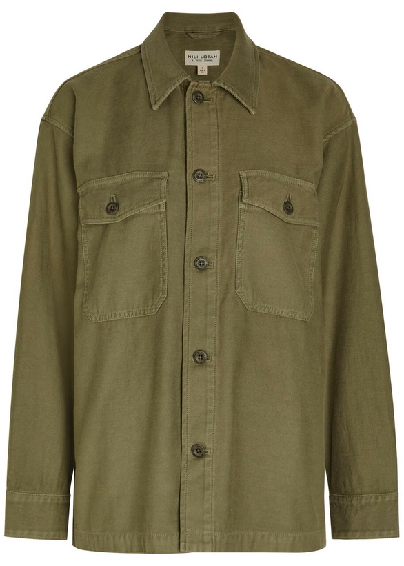 Photo: Nili Lotan Howard Cotton Overshirt Olive