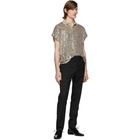 Saint Laurent Silver Sequin Boxy Polo