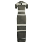 Coperni Women's Striped Sheer Polo Dress in Green