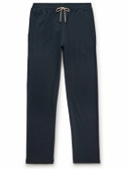 Zimmerli - Straight-Leg Cotton-Blend Piqué Drawstring Trousers - Blue