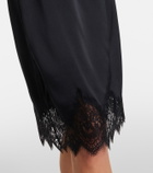 Nili Lotan Thea lace-trimmed silk midi skirt