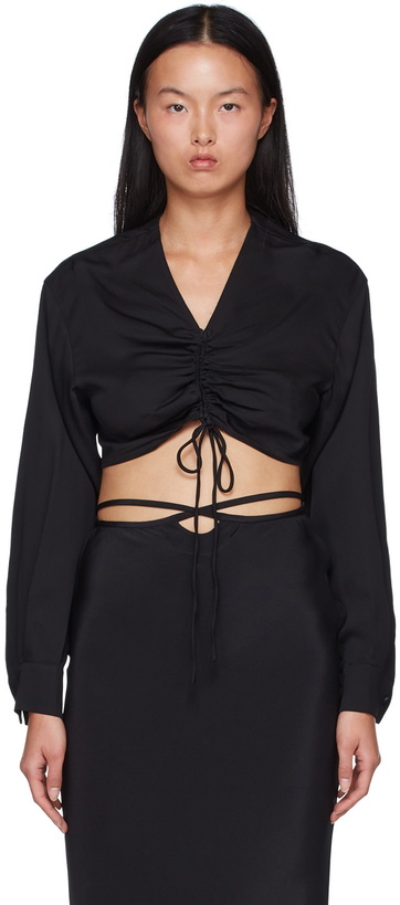 Photo: Christopher Esber Black Viscose Long Sleeve T-Shirt