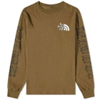 The North Face Men's Long Sleeve Printed Heavyweight T-Shirt in Military Olive