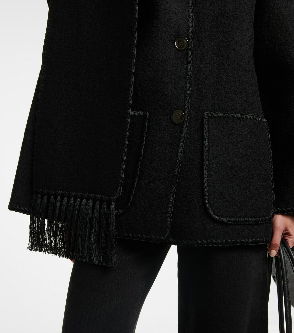 Toteme Embroidered wool-blend scarf jacket Toteme