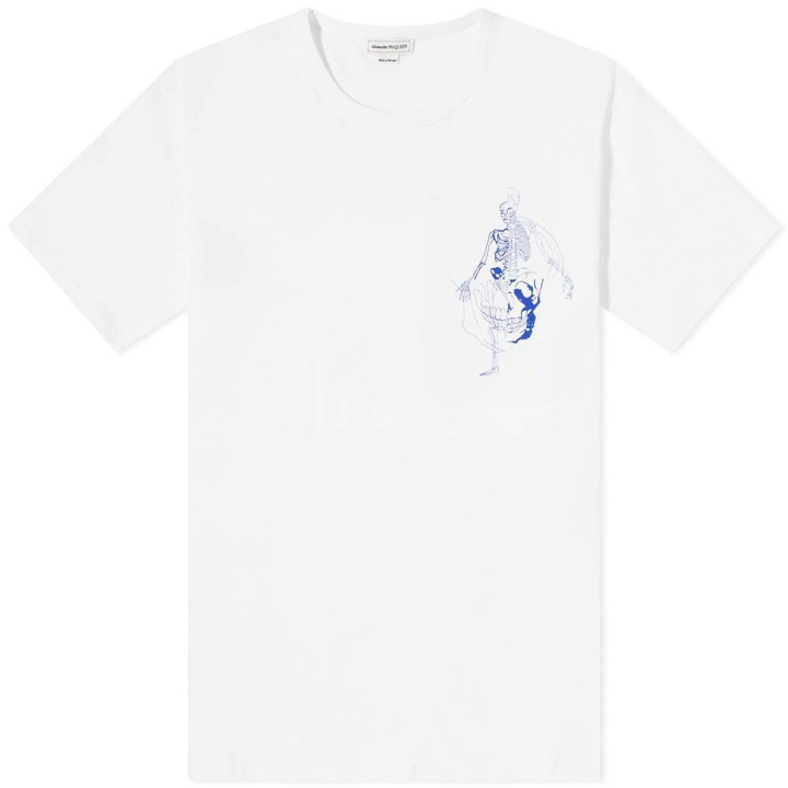 Photo: Alexander McQueen Men's illustration Print T-Shirt in White/Blue