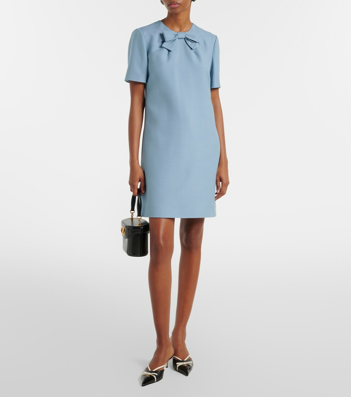 Valentino Crepe Couture bow-detail minidress