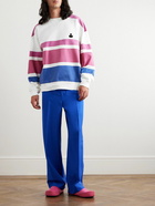 Isabel Marant - Logo-Flocked Striped Cotton-Blend Jersey Sweatshirt - Purple