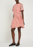Loewe Twisted Floral-print Mini Dress White And Pink