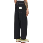 Sunnei Black Nylon Elastic Trousers