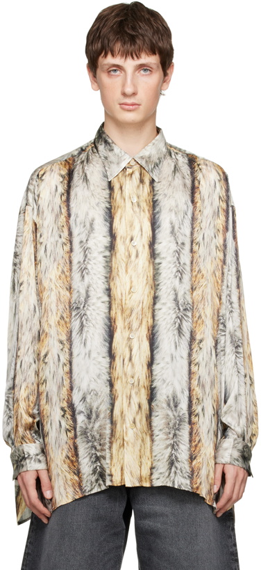 Photo: Acne Studios Gray & Beige Fur Print Shirt