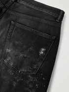 John Elliott - Wyatt Straight-Leg Distressed Paint-Splattered Jeans - Black
