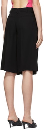 Valentino Black Silk Cady Bermuda Shorts