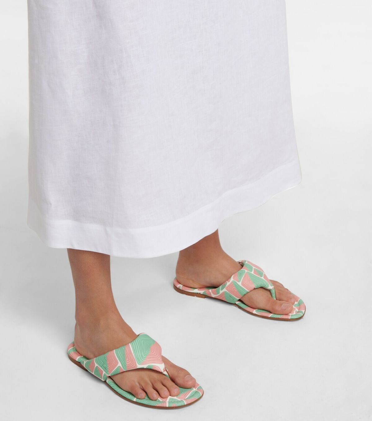 Pucci Printed leather thong sandals