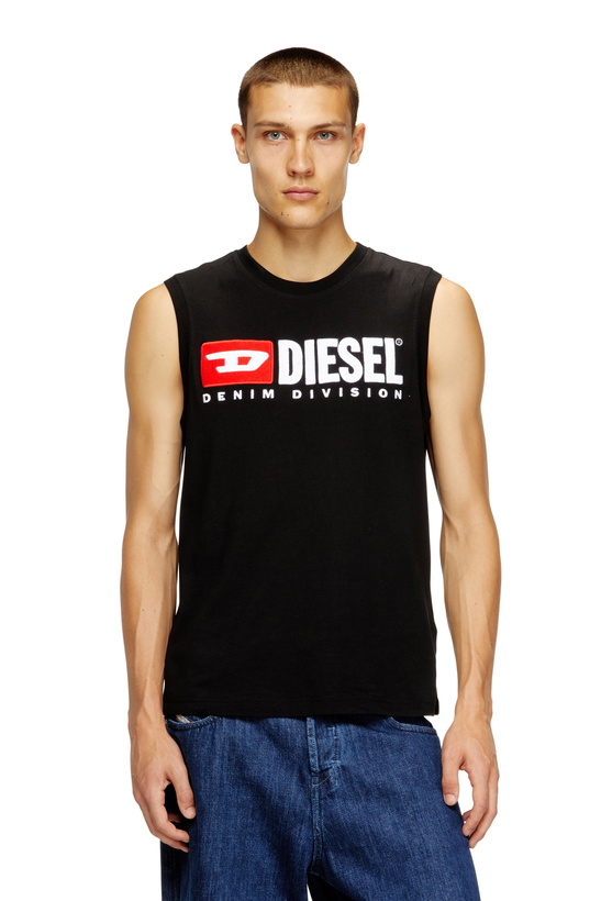 Photo: Diesel Tank top with chest logo print - T-Shirts Mens in Black