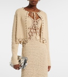 Rabanne Embellished crochet cotton cardigan