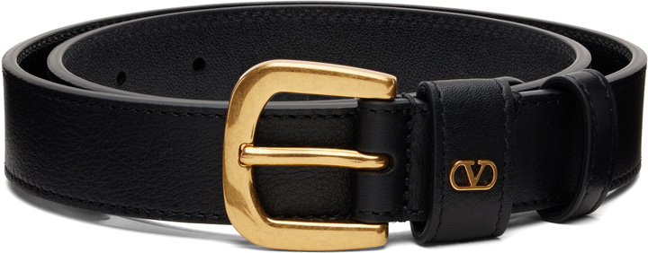 Valentino Garavani Black Thick Roman Stud Belt Valentino  display picture 3
