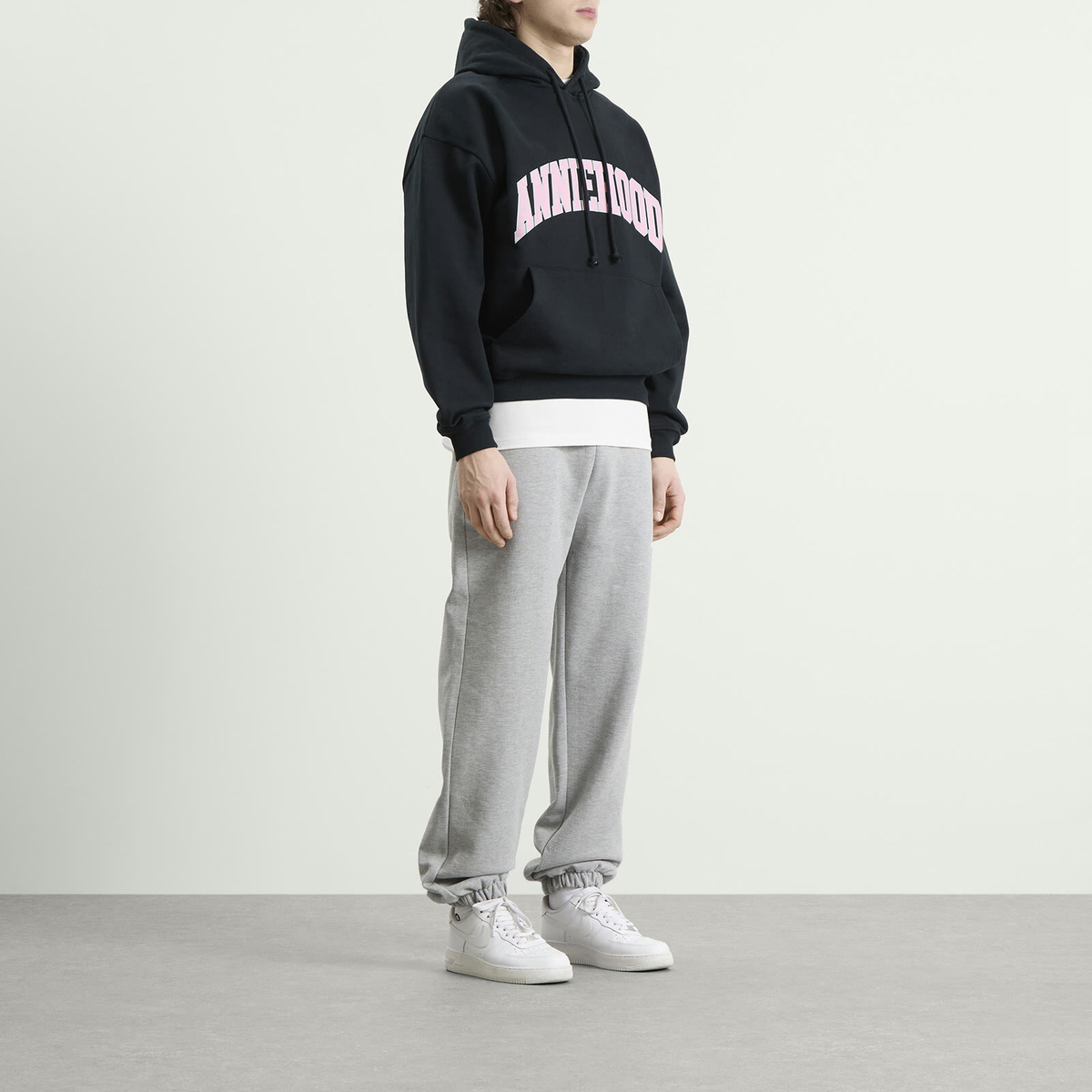 ANNIE HOOD Men's College Arch Hoodie in Navy