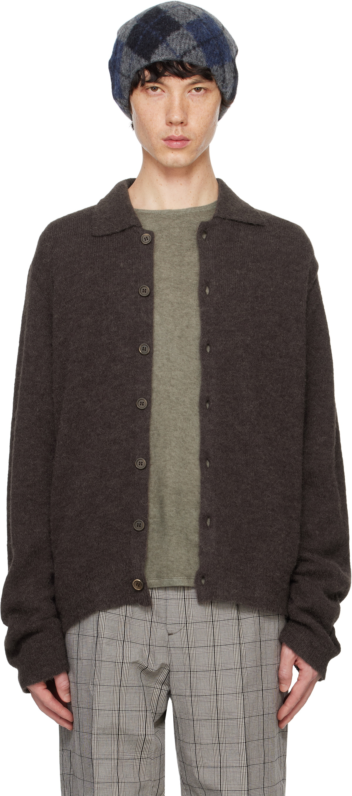 OUR LEGACY EVENING POLO Brown 46サイズ OUR LEGACY Brown Evening Polo Cardigan Our Legacy
