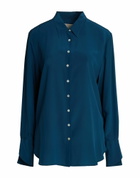 120% Lino Womens Shirt in Blue