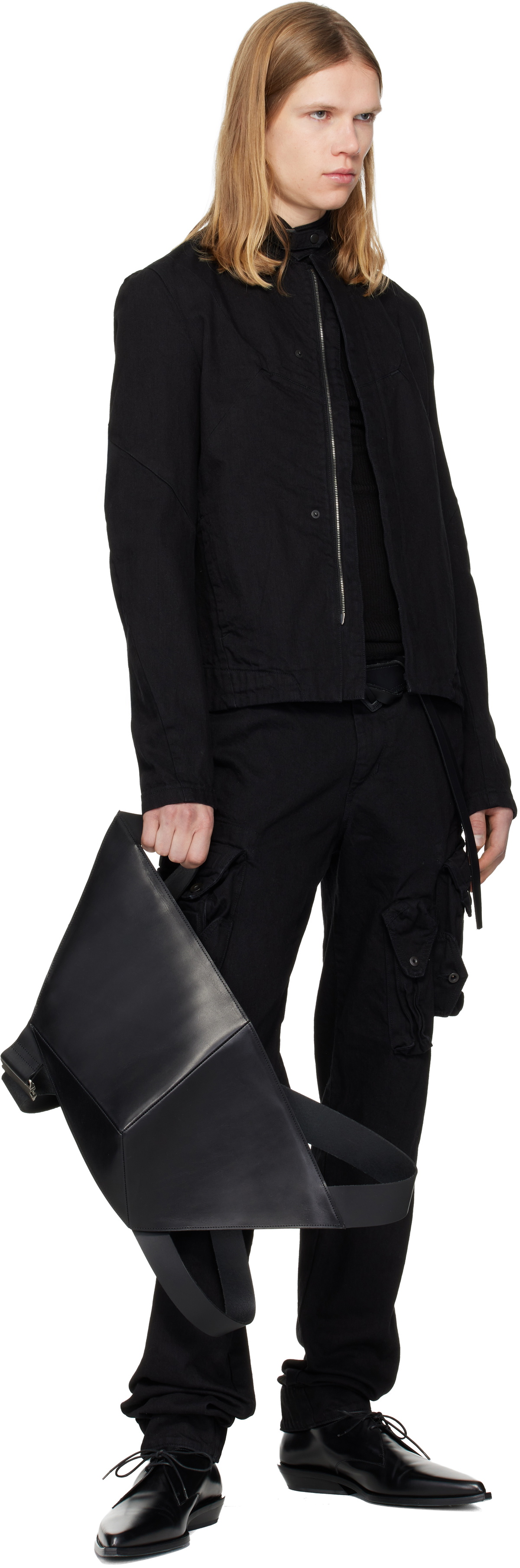 Julius Black Prism Biker Denim Jacket Julius