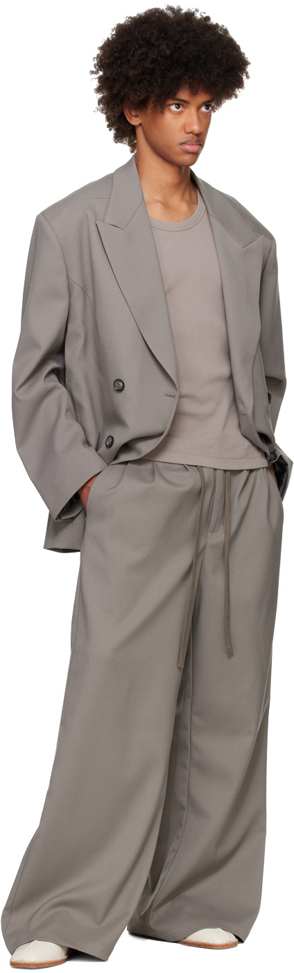 Entire Studios Gray Double Breasted Blazer Entire Studios
