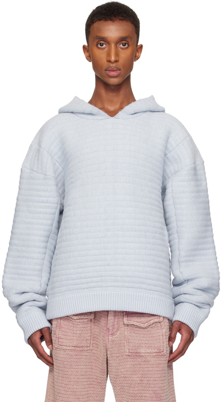 Photo: Isa Boulder SSENSE Exclusive Blue Michelin Stripe Hoodie