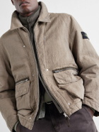 Stone Island - Garment-Dyed Cotton-TC-Blend Padded Twill Jacket - Brown