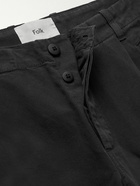 Folk - Black Assembly Tapered Pleated Cotton-Canvas Trousers - Black