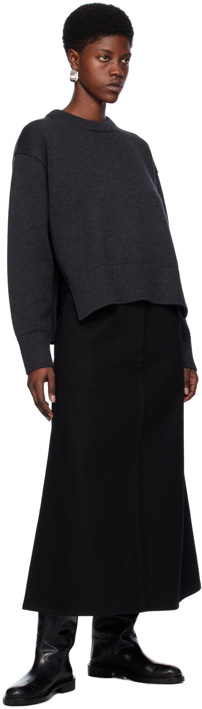 Studio Nicholson Black A-Line Denim Maxi Skirt