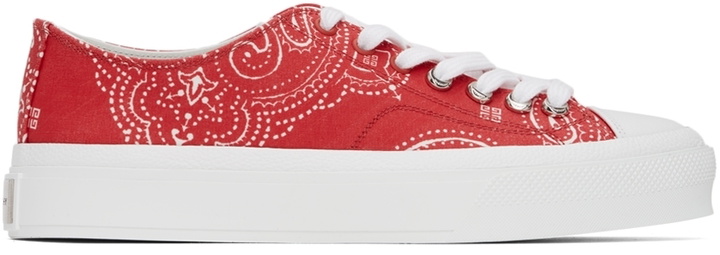 Photo: Givenchy Red & White Low City Sneakers