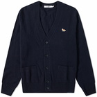 Maison Kitsuné Men's Baby Fox Patch Cosy Cardigan in Navy