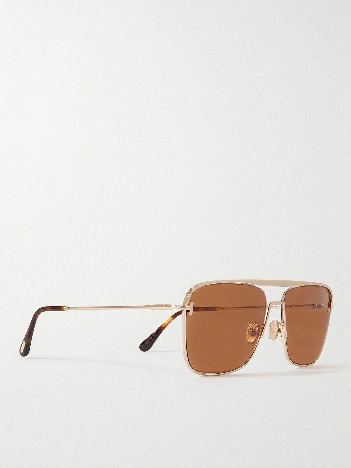 tom ford gold tone aviator sunglasses