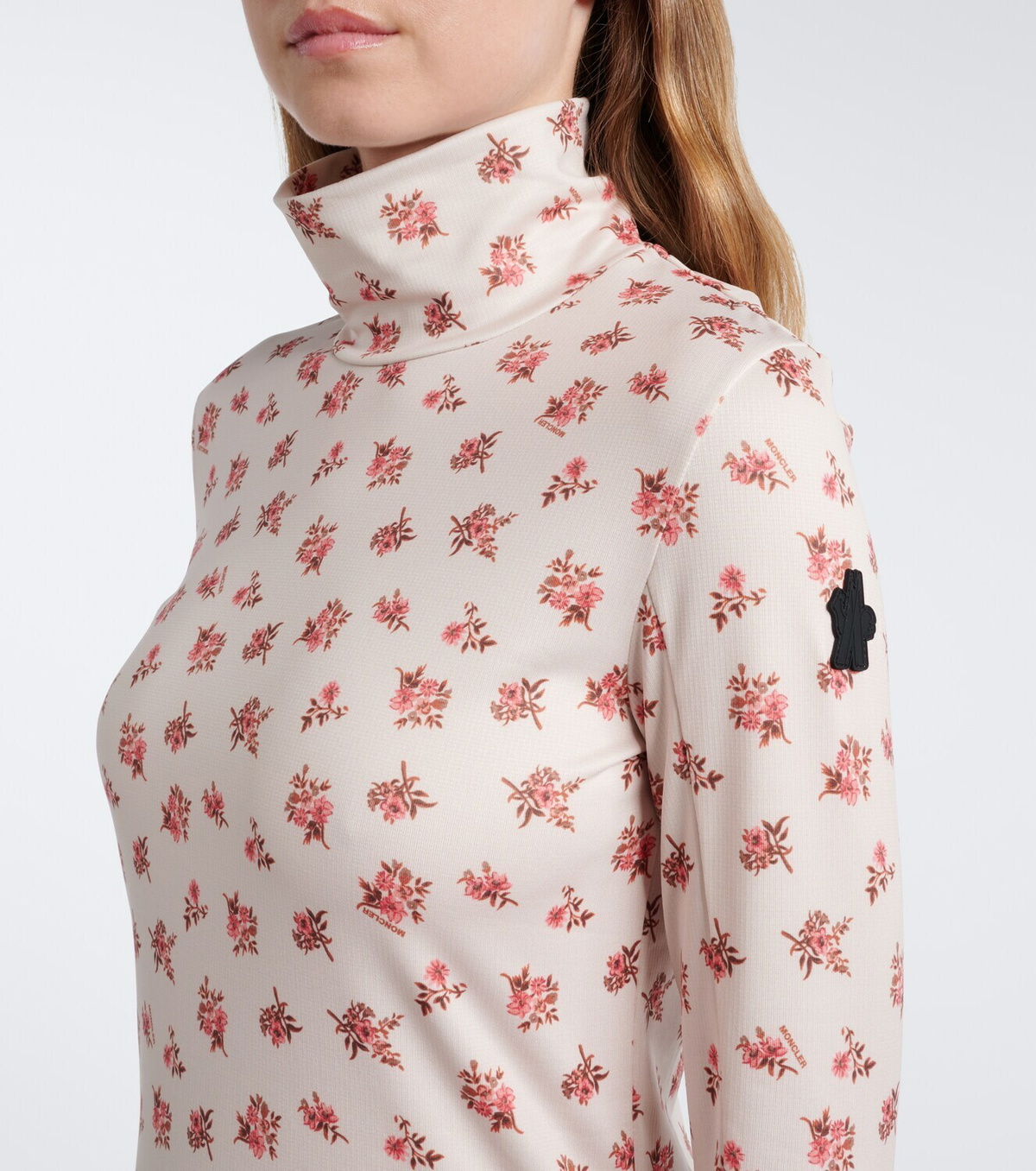 Moncler Grenoble Floral turtleneck ski top