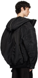 Feng Chen Wang Black Oversized Nylon Jacket