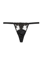 Fleur OF England Onyx Silk-blend Satin Thong Black