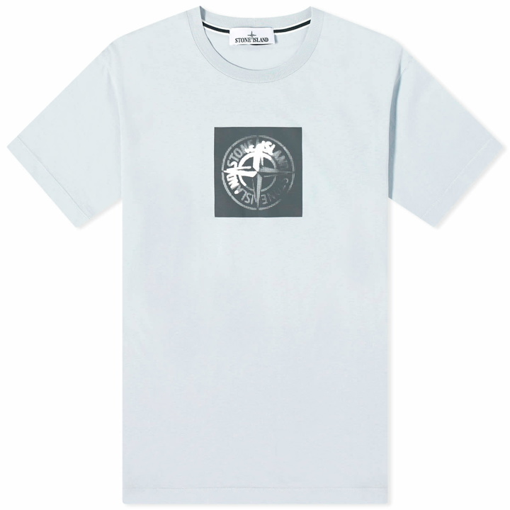 Photo: Stone Island Men's Institutional One Badge Print T-Shirt in Sky Blue