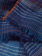 PAUL SMITH - Fringed Checked Wool Scarf