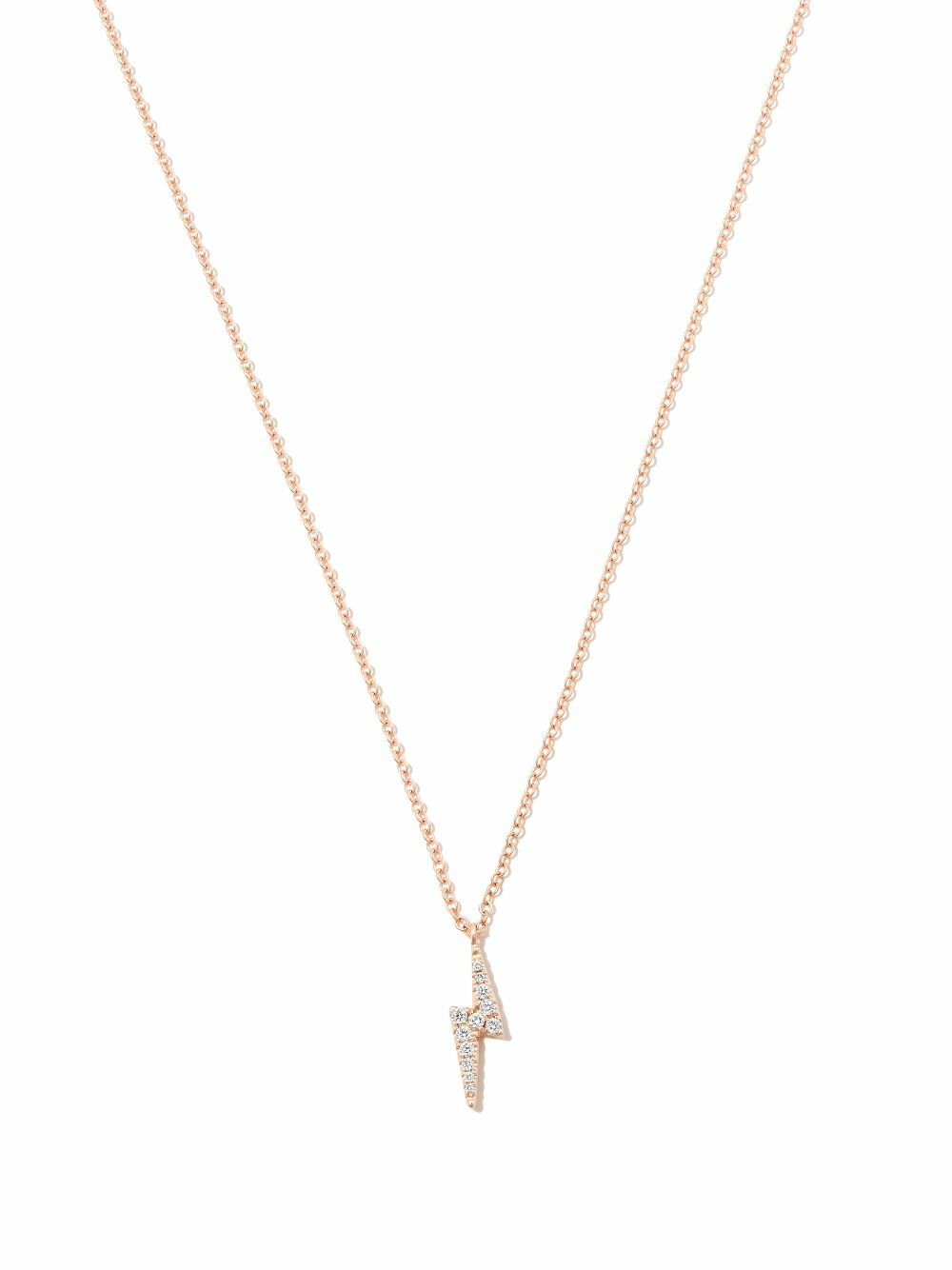 MARIA TASH 18K Rose Gold Diamond Lightning Pendant Necklace