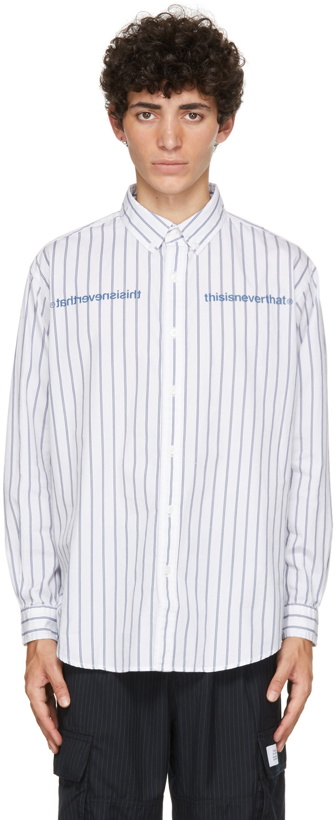 Photo: thisisneverthat White Striped Logo Shirt